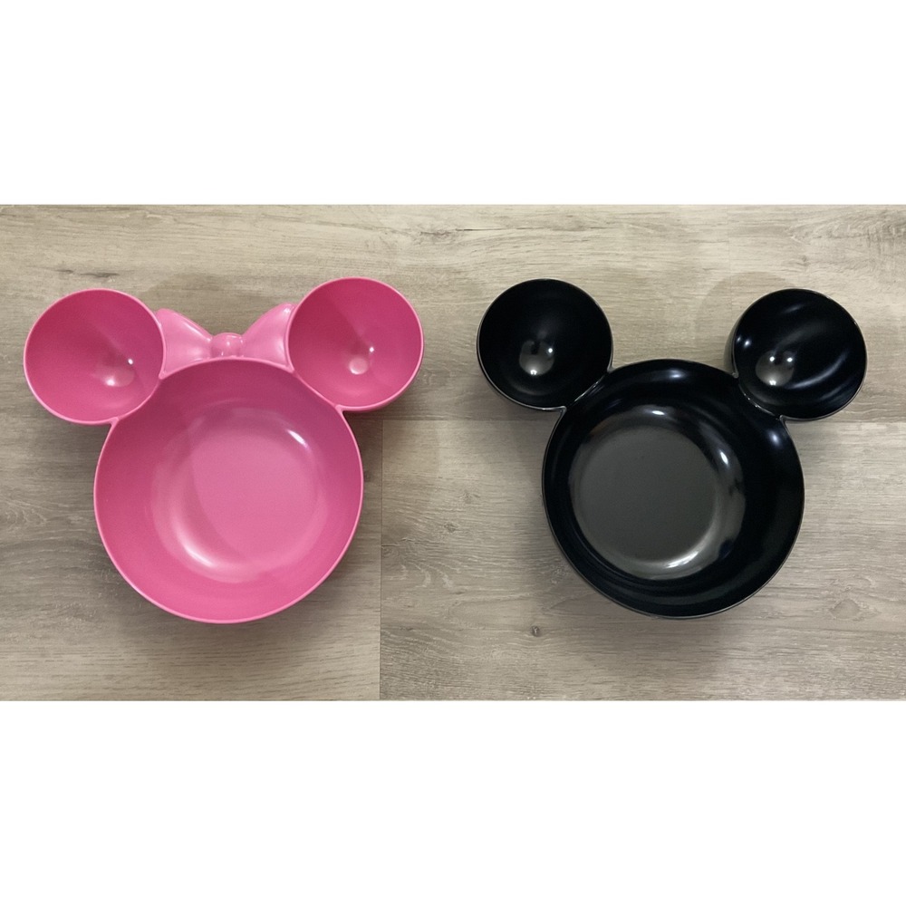 Disney Mickey and Minnie Mouse Melamine Snack Bowls Set of 2 Pink‎ Black Zak